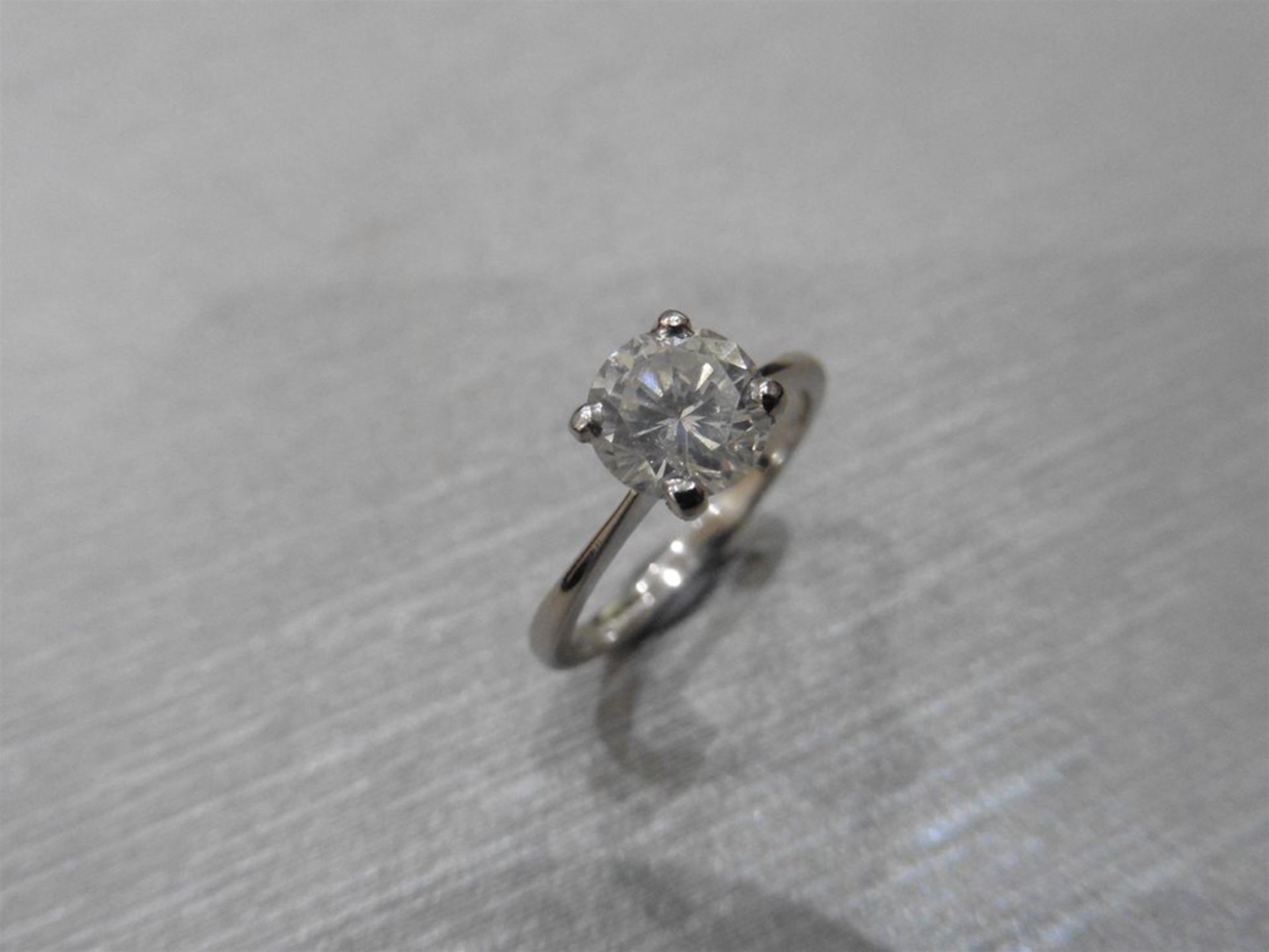1.20ct diamond solitaire ring set with an enhanced brilliant cut diamond, I colour I1-2 clarity. 4 c