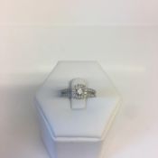 18ct White Gold Brilliant Cut Diamond Halo Ring