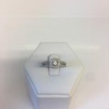 18ct White Gold Brilliant Cut Diamond Halo Ring