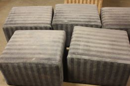 5 x cube seats /foot stool grey stripe
