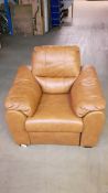 chestnut leather recliner chair in vgc as new never used