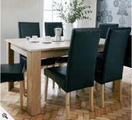 The Rome Dining Set Consists Of A Light Beech Veneer Table With 6 Padded, Faux-Leather, High-Back