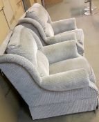Pair Of Grey Fabric Arm Chairs Colour Code - Rrp - Issue - Pair Of Arm Chairs Used , Good Condition