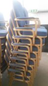 65 x burgess aluminium stacking banqueting chairs plain blue upholstery