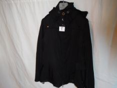 down survey coat with detatchable hood colour black size T:38 retail price 780