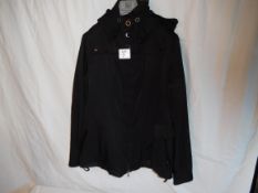 down survey coat with detatchable hood colour black size T:46 retail price £780