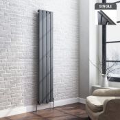 (T19) 1600x300mm Anthracite Single Flat Panel Vertical Radiator. RRP £159.98. Designer Touch Ultra-