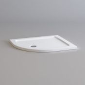 (T44) 900x760mm Offset Quadrant Ultraslim Stone Shower Tray - Left. RRP £224.99. Designed and made
