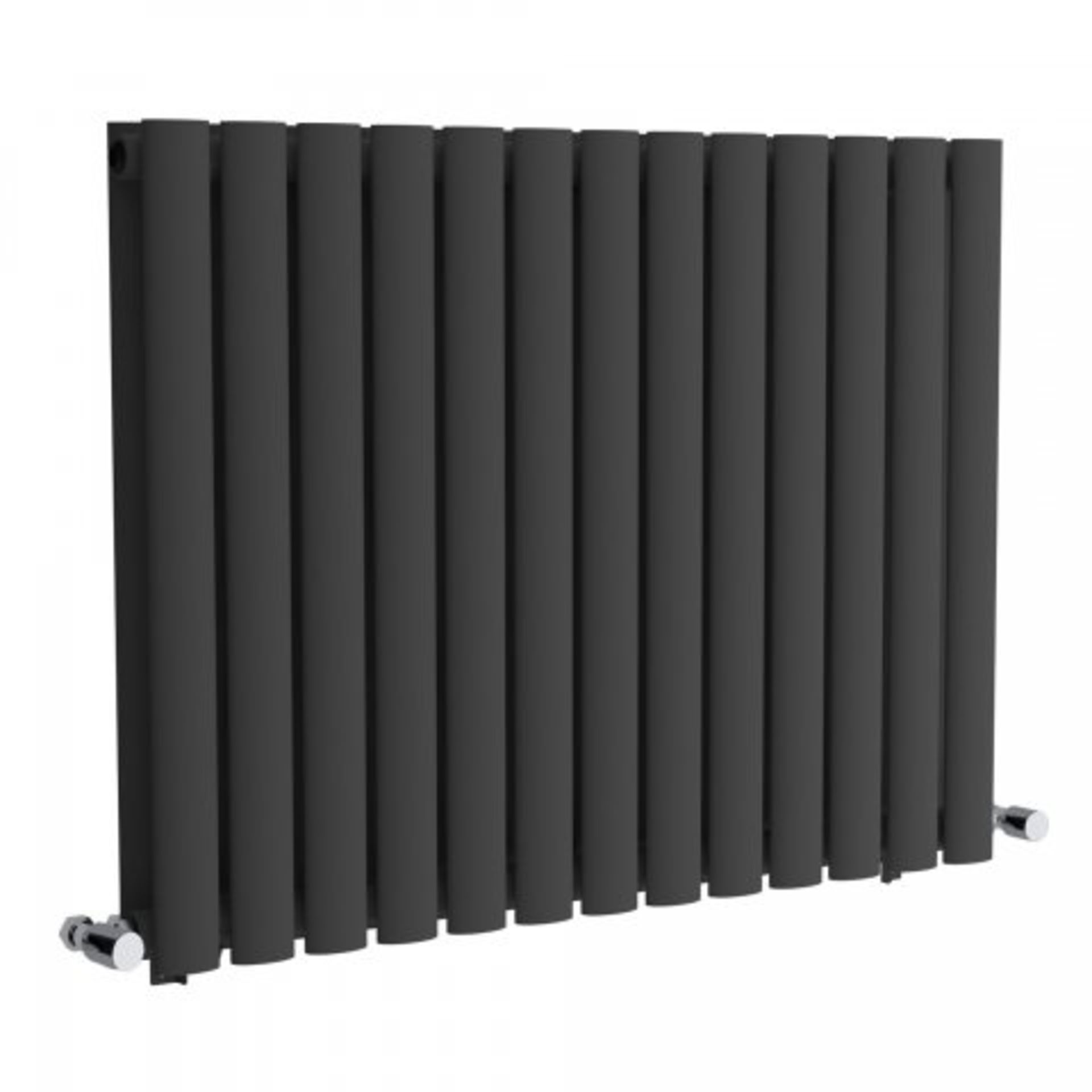 (T6) 600x780mm Anthracite Double Panel Oval Tube Horizontal Radiator. RRP £243.18. Designer Touch - Image 3 of 5