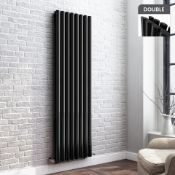 (T23) 1600x480mm Gloss Black Double Oval Tube Vertical Radiator. RRP £351.98. Want to add a