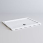 (T42) 1200x900mm Square Lightweight PU Shower Tray. RRP £199.99. Strong & Slimline low profile