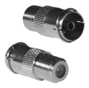 200x Vision TV Coax V17-012 Brass IEC Female to F Female Adapter