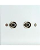 16x PROCEPTION Outlet Plate F-Type Screened Double Satellite Socket White - PROOUT22F