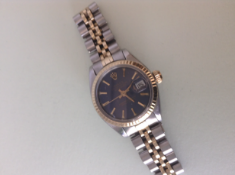 Rolex ladies oyster date just perpetual bi metal blue dial 6917 - Reserve lowered.