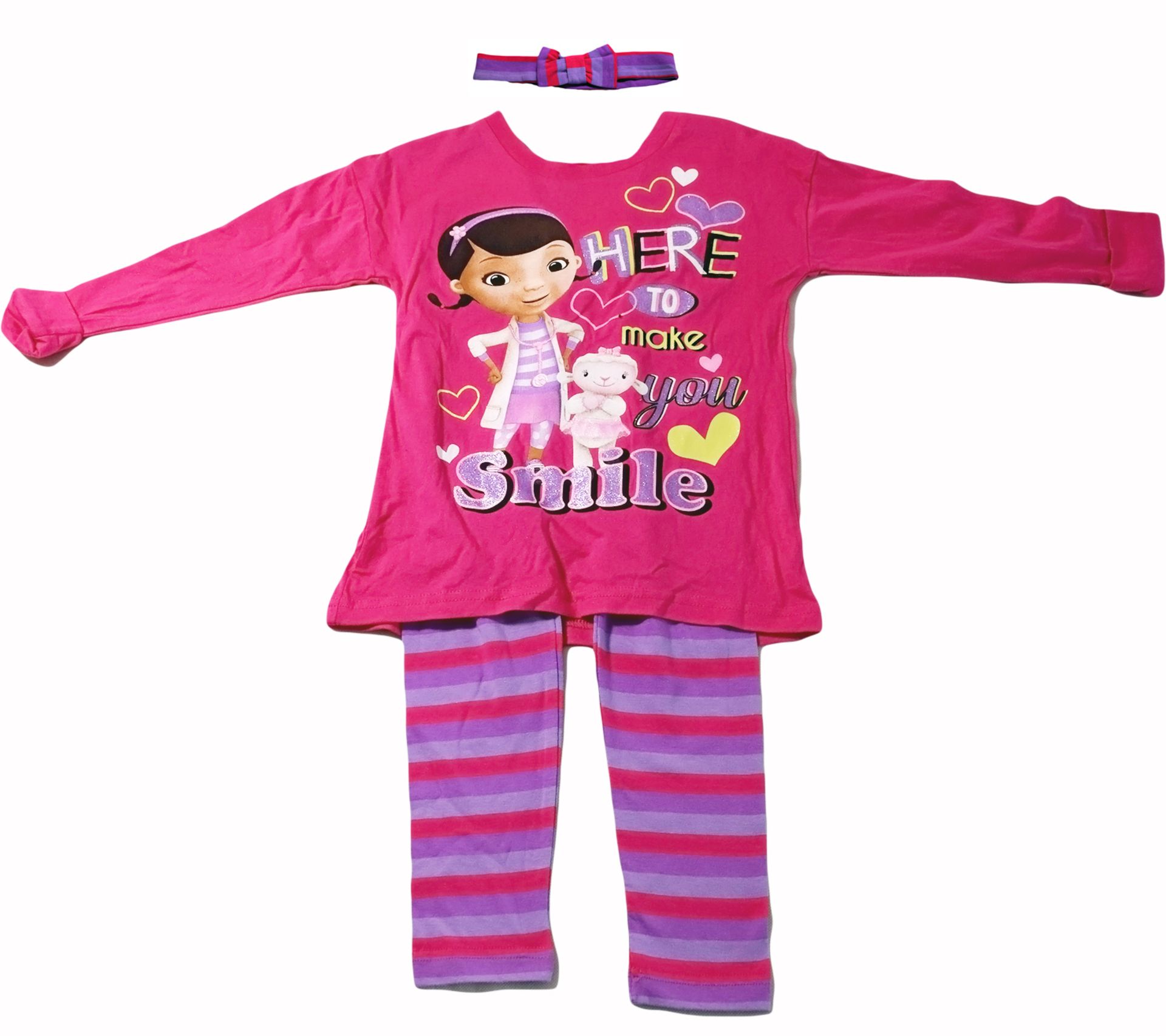 5 x Brand New Girl's Disney Princess & Doc 3 Piece pyjame Sets - Image 2 of 2