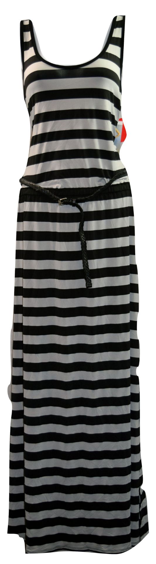 10 X Brand New Ladies Cristina B Long Striped Belted Maxi Dress