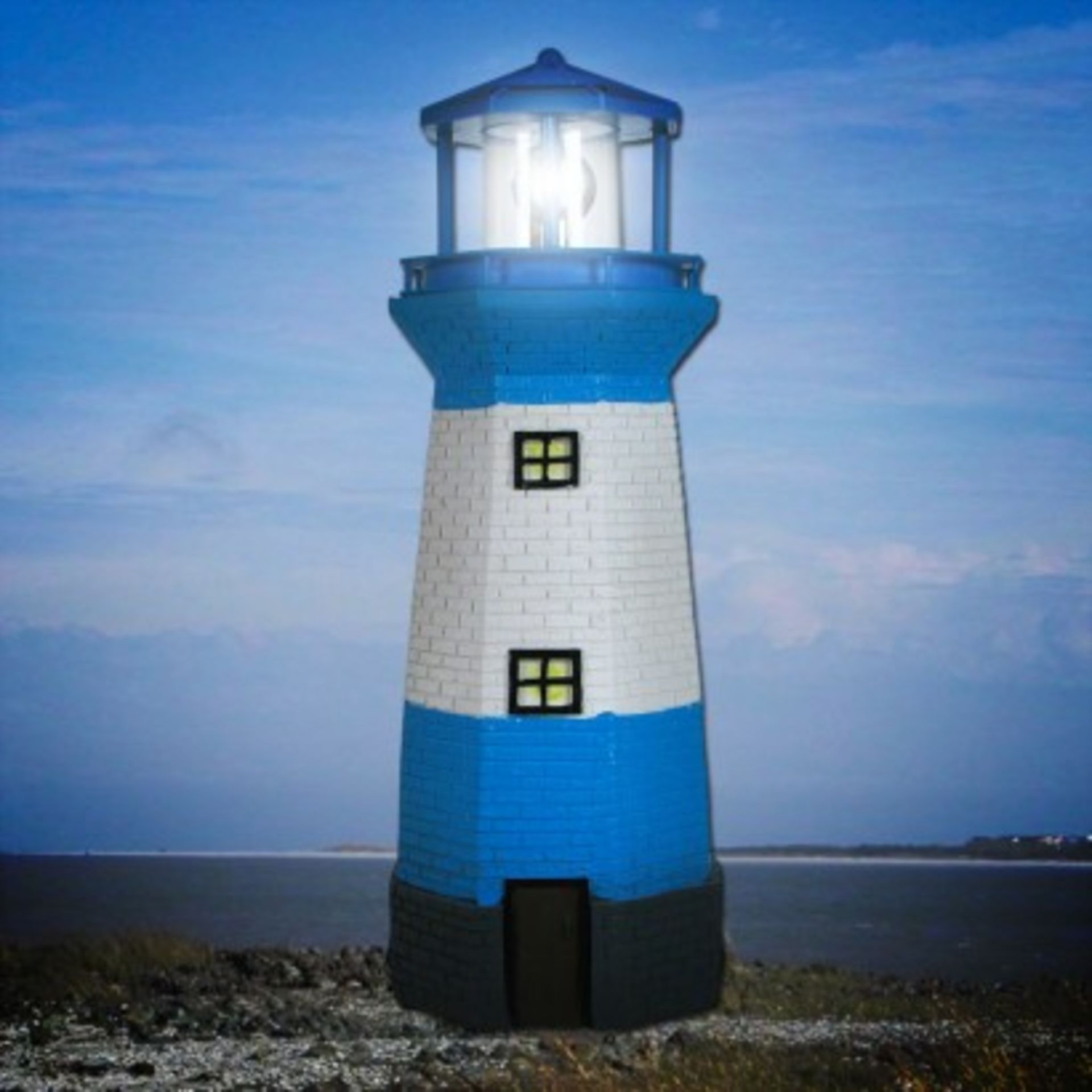 GardenKraft 11280 Solar Powered Moving Revolving Flash LED Lighthouse Ornament (Boxed) - Image 2 of 2