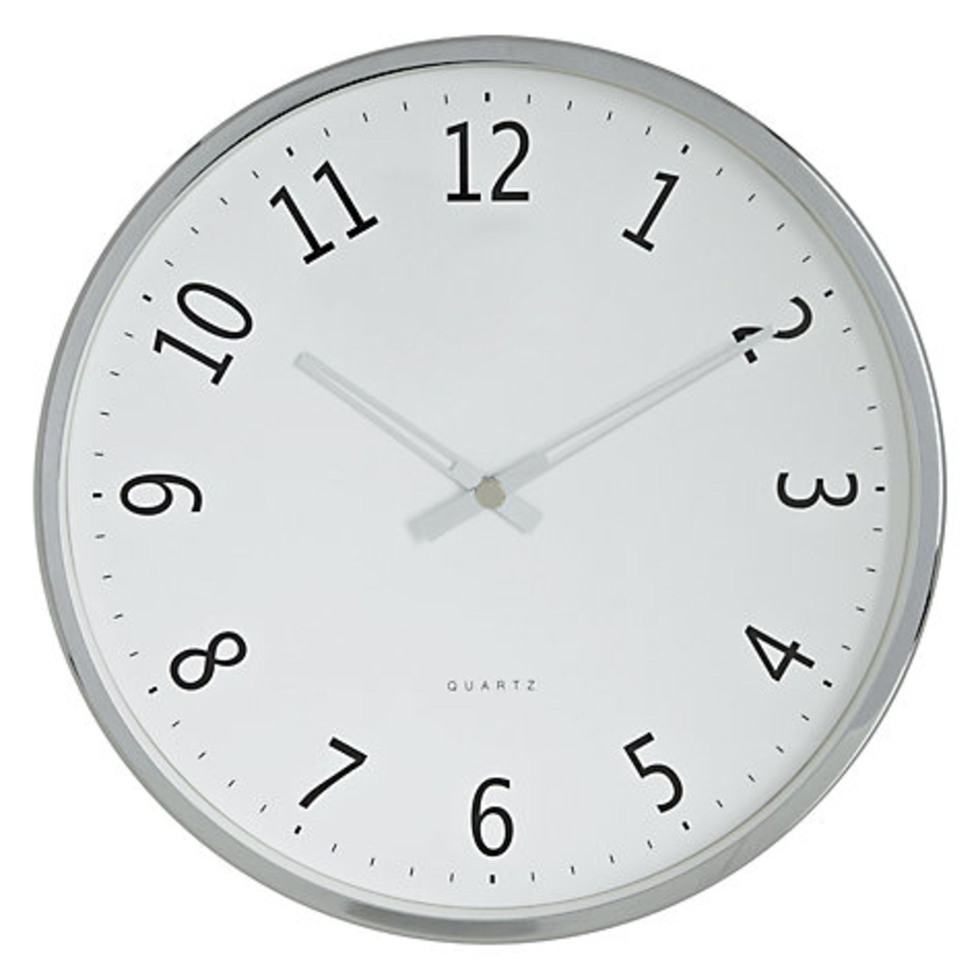 Lovely Contemporary Silver Wall Clock Nickel Finish Case Quartz Accuracy From John Lewis (Boxed) - - Image 2 of 2