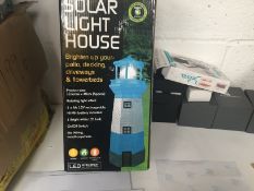 GardenKraft 11280 Solar Powered Moving Revolving Flash LED Lighthouse Ornament (Boxed)