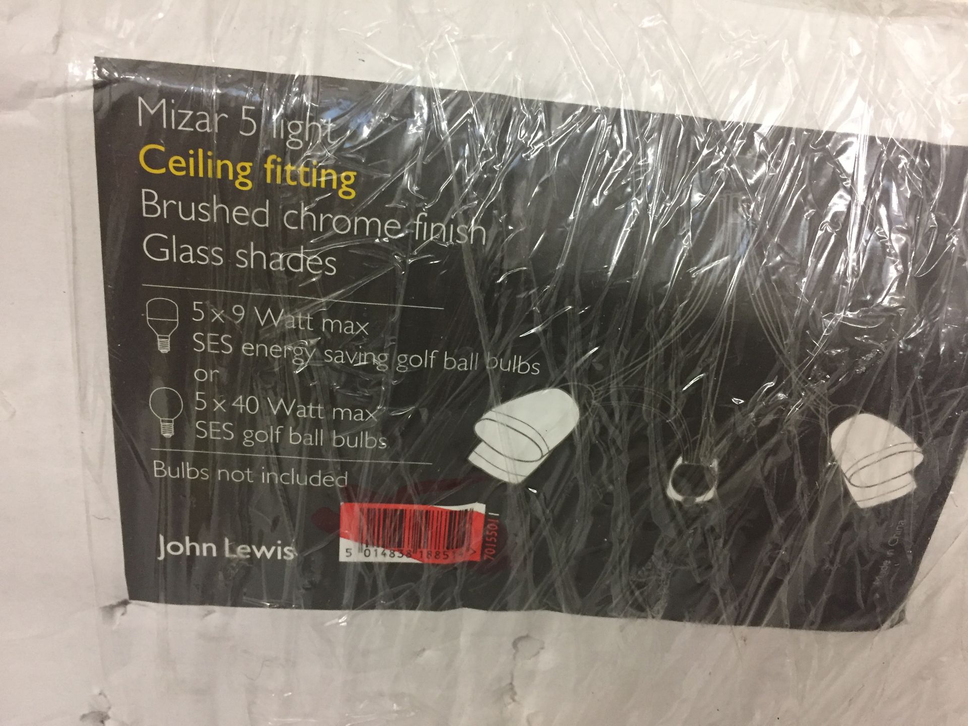 John Lewis Mizar Ceiling Light, 5 Arm, Chrome - (Boxed) - Image 3 of 3