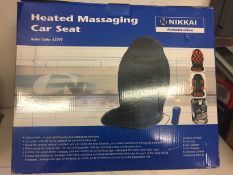 Heated Massaging Seat Cover AC/DC Adaptor 90 Massage Options Car/ Home/Office (Boxed)