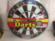 NEW Portable Wall Hanging Double Sided Dartboard Darts Indoor Outdoor Fun Game Set (Boxed) - Item