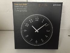 Lovely Contemporary Silver Wall Clock Nickel Finish Case Quartz Accuracy From John Lewis (Boxed) -