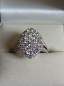18ct White Gold Diamond 1.55ct Cluster Ring Value £6,195.00 GIE Certificate