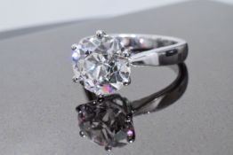 4.01 carat Diamond ring set in white gold.