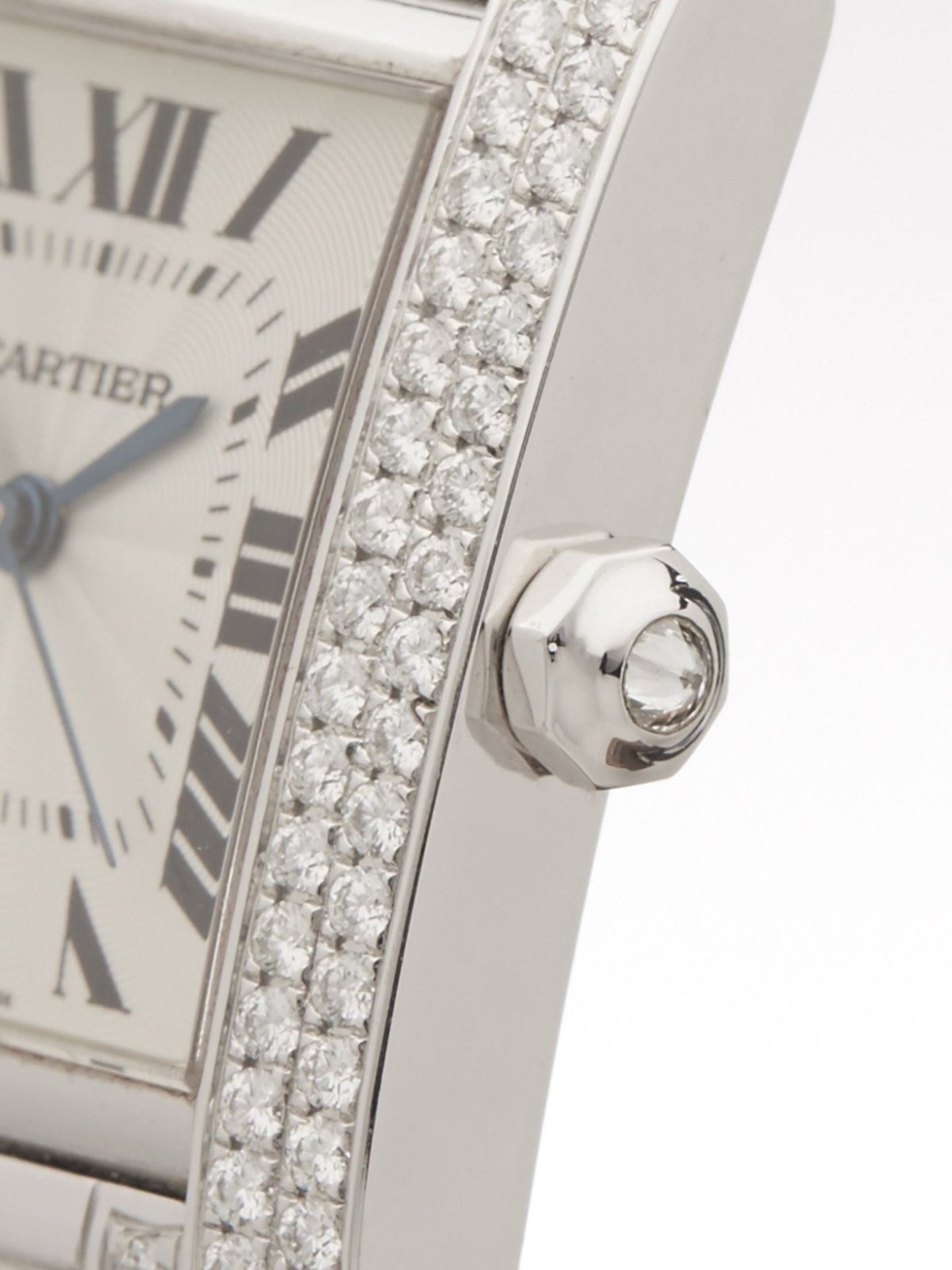 Cartier Tank Francaise Automatic Diamonds 28mm 18k White Gold 2366 - Image 4 of 11