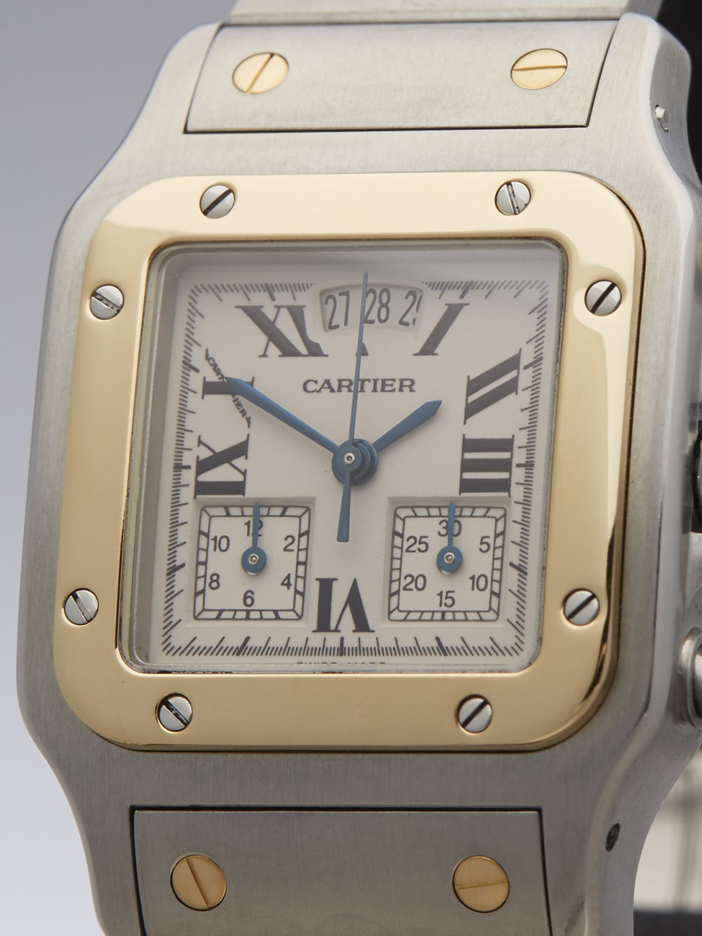 Cartier Santos Galbee Chronograph 30mm Stainless Steel & 18k Yellow Gold 2425 or W20042C4 - Image 3 of 9