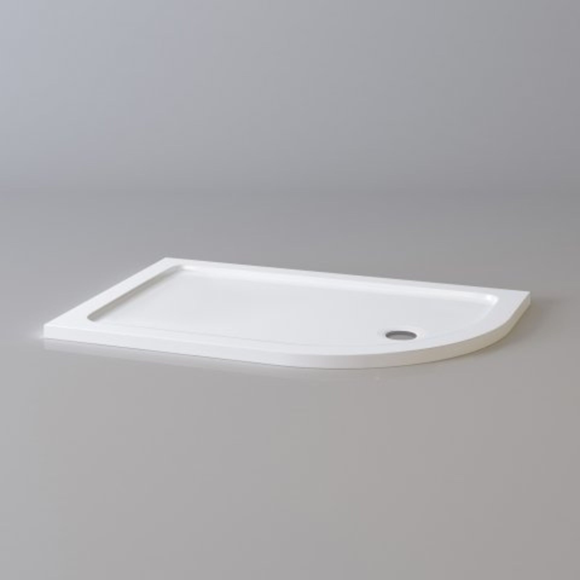 (T47) 1200x800mm Offset Quadrant Ultraslim Stone Shower Tray - Right. RRP £299.99. Magnificently