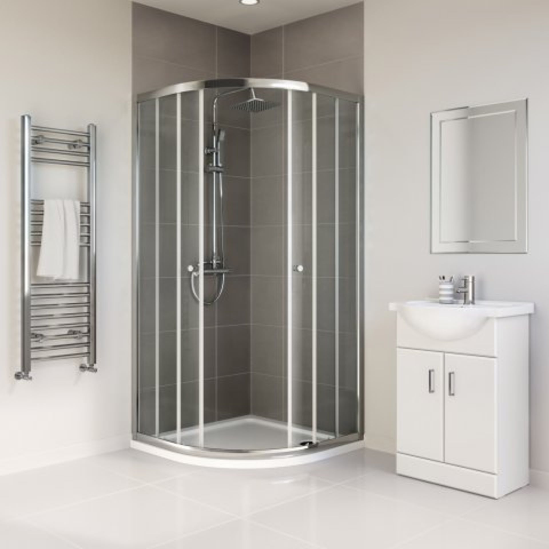 (J177) 800x800mm - Elements Quadrant Shower Enclosure. RRP £199.99. Budget Solution Our entry - Image 4 of 5