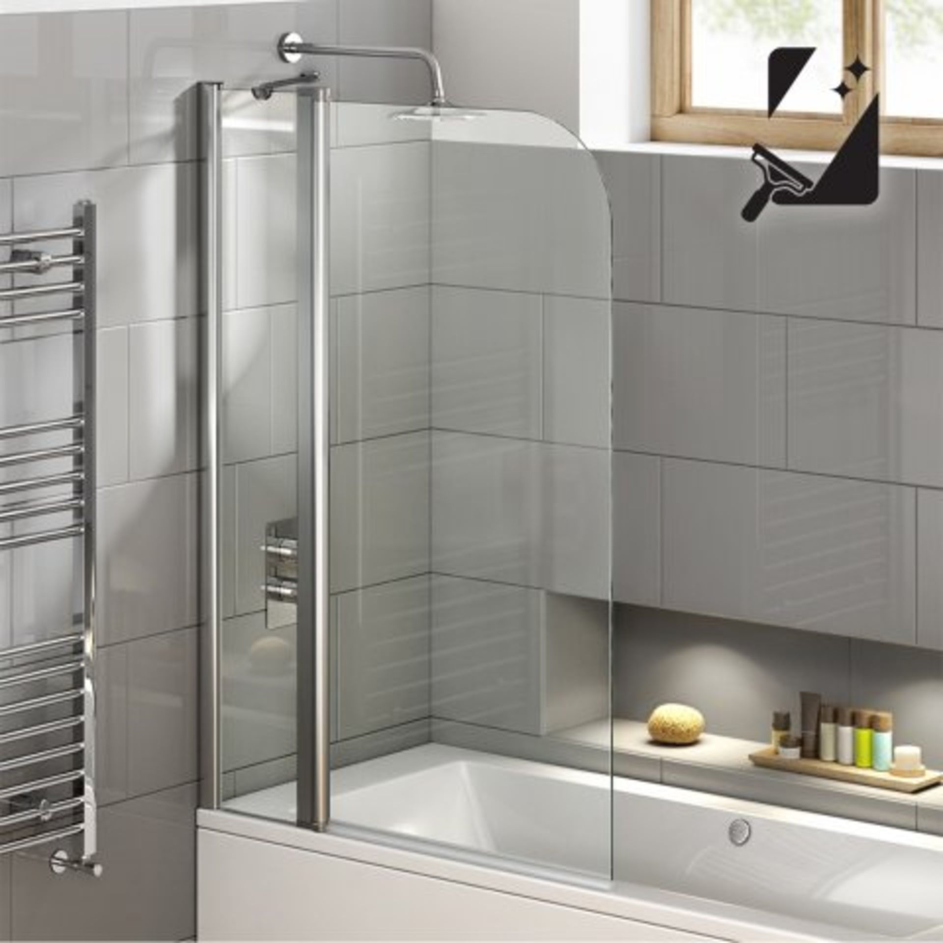 (J33) 1000mm - 6mm - EasyClean Straight Bath Screen. RRP £224.99. The clue is in the name: Easy