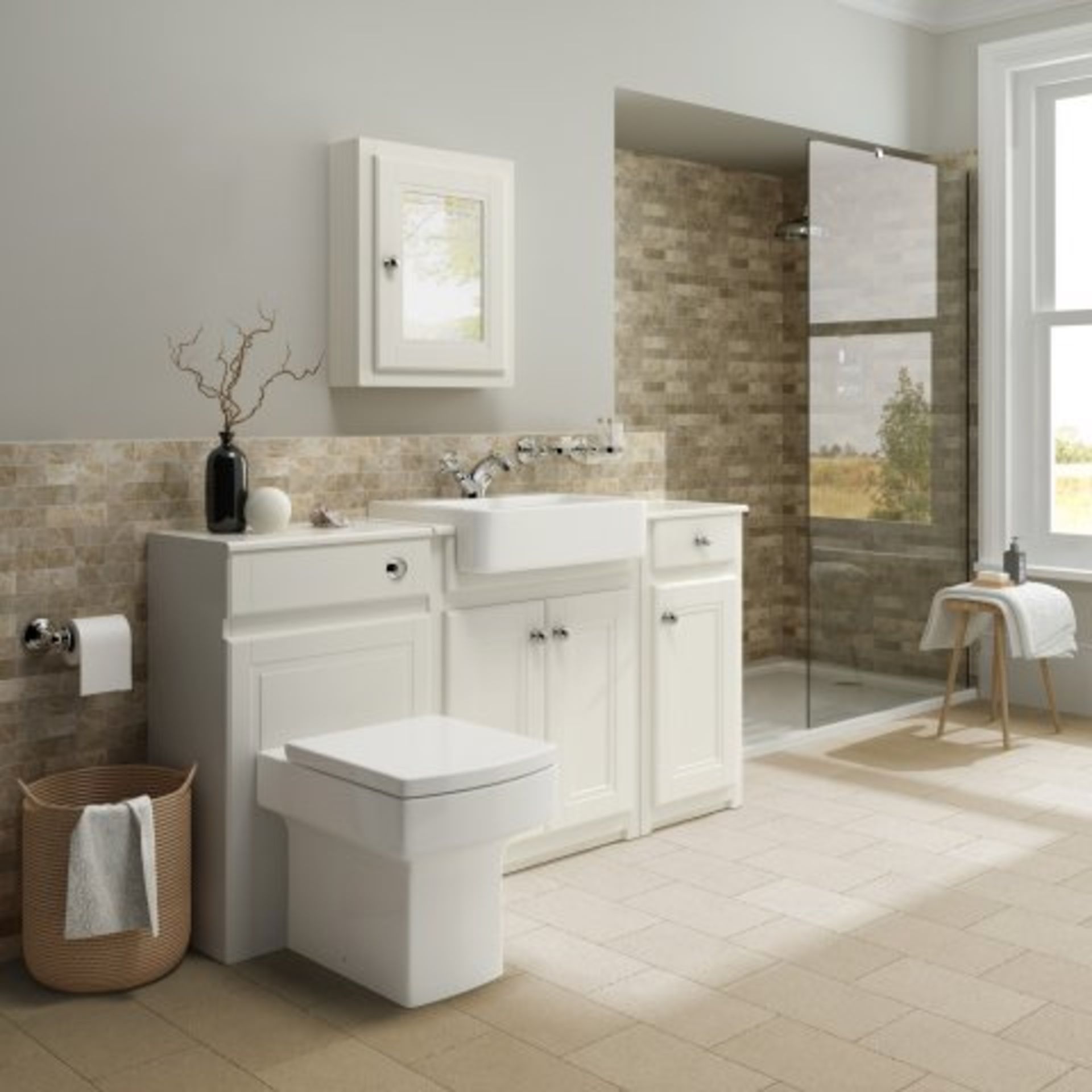 (J43) 500mm Cambridge Clotted Cream Back To Wall Toilet Unit. RRP £299.99. This beautifully produced - Image 2 of 4