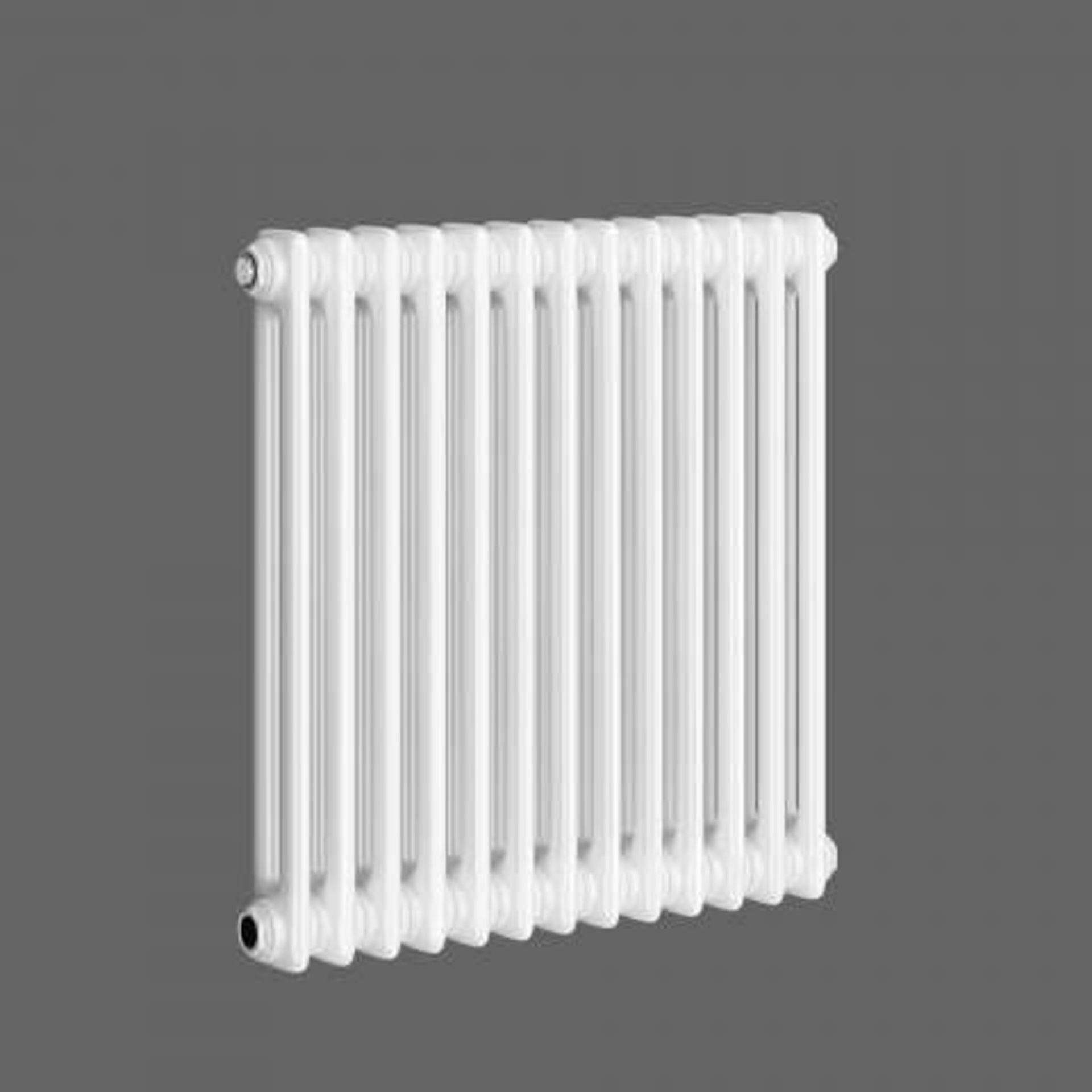 (J52) 600x603mm White Double Panel Horizontal Colosseum Traditional Radiator. RRP £307.99. Classic - Image 2 of 3