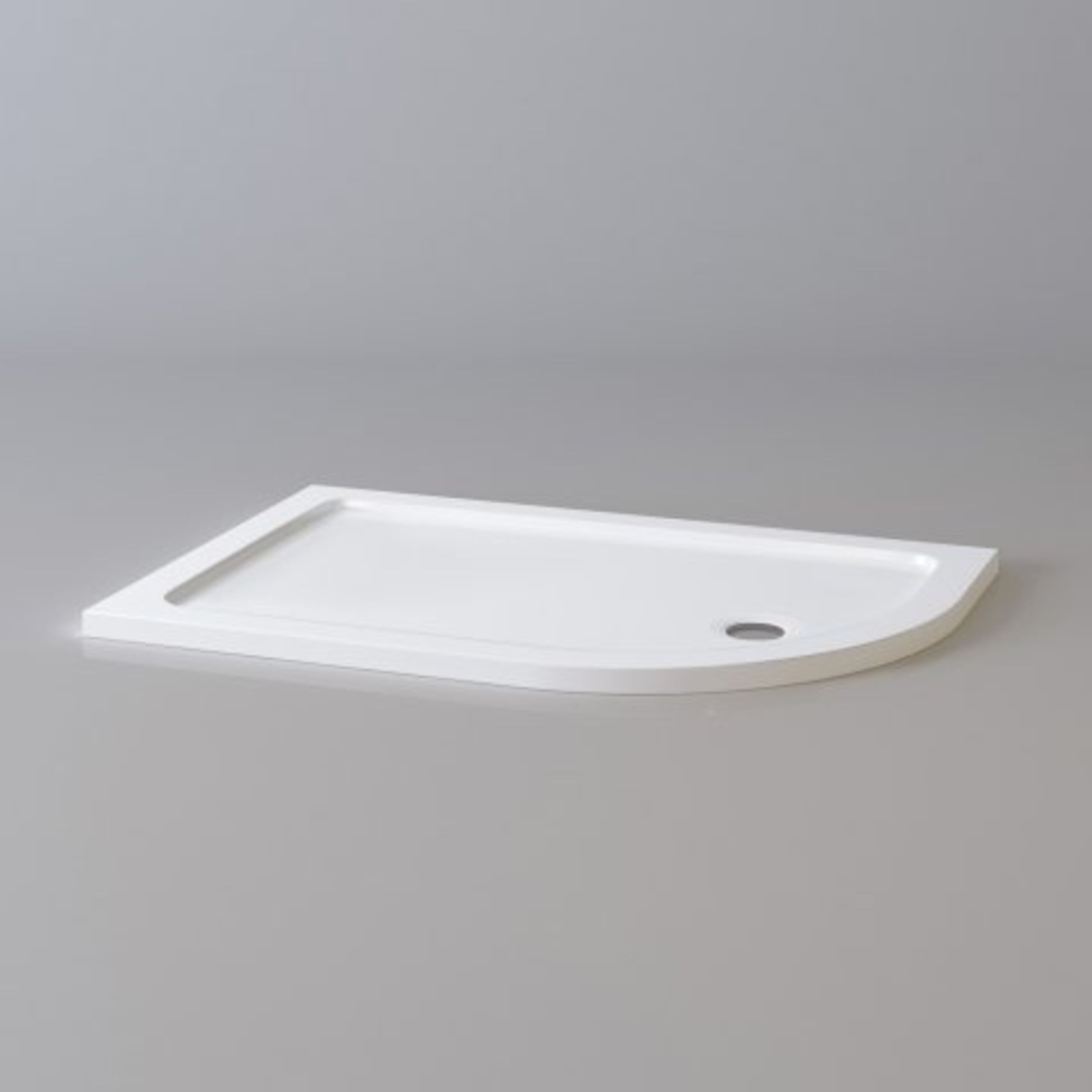 (J71) 1200x800mm Offset Quadrant Ultraslim Stone Shower Tray - Right. RRP £299.99. Magnificently