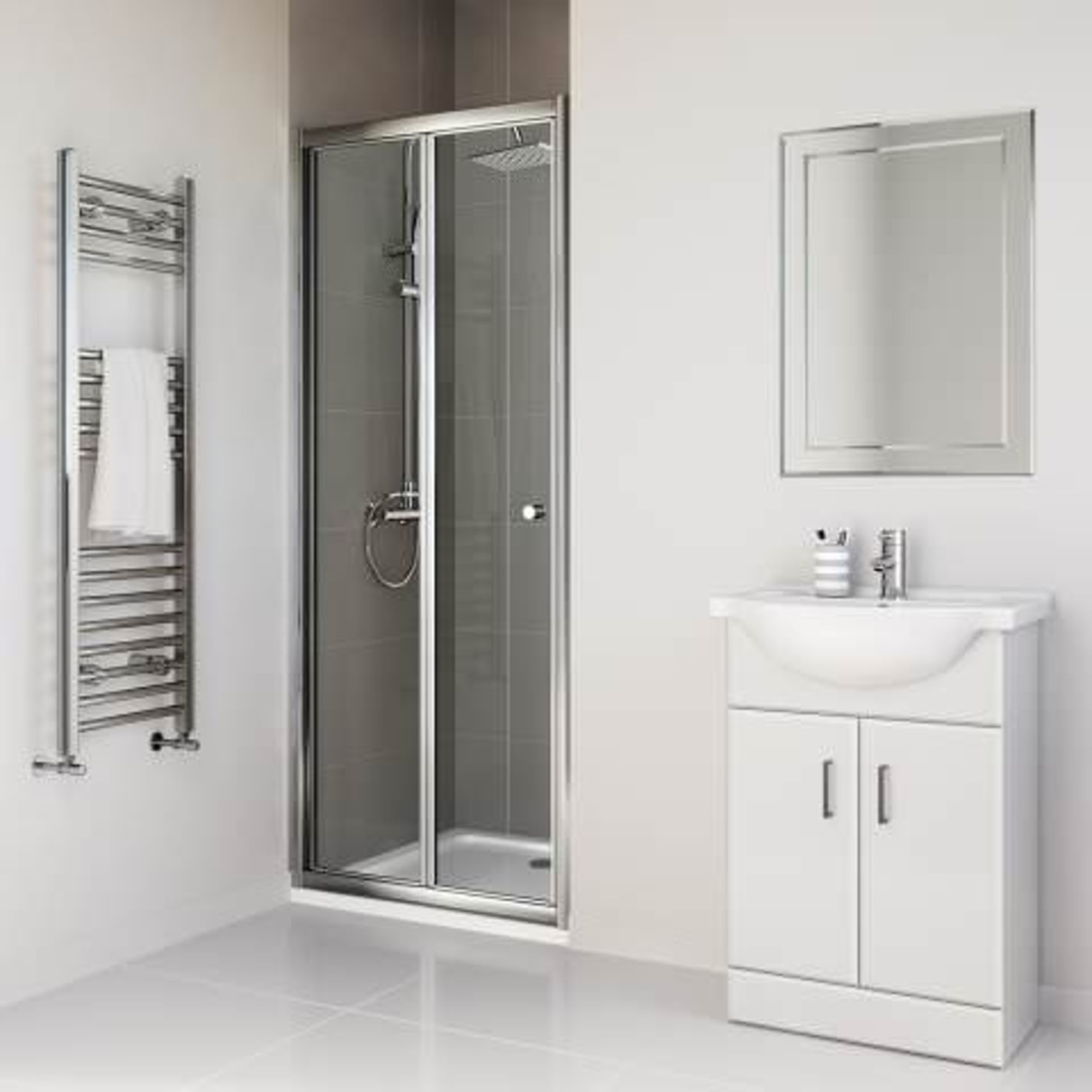 (J69) 760mm - Elements Bi Fold Shower Door. RRP £299.99. Do you have an awkward nook or a tricky - Image 3 of 4