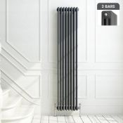 (J30) 1800x380mm Anthracite Triple Panel Vertical Colosseum Traditional Radiator. RRP £599.98. For
