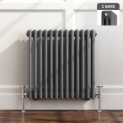 (J8) 600x599mm Anthracite Triple Panel Horizontal Colosseum Traditional Radiator. RRP £374.99. For