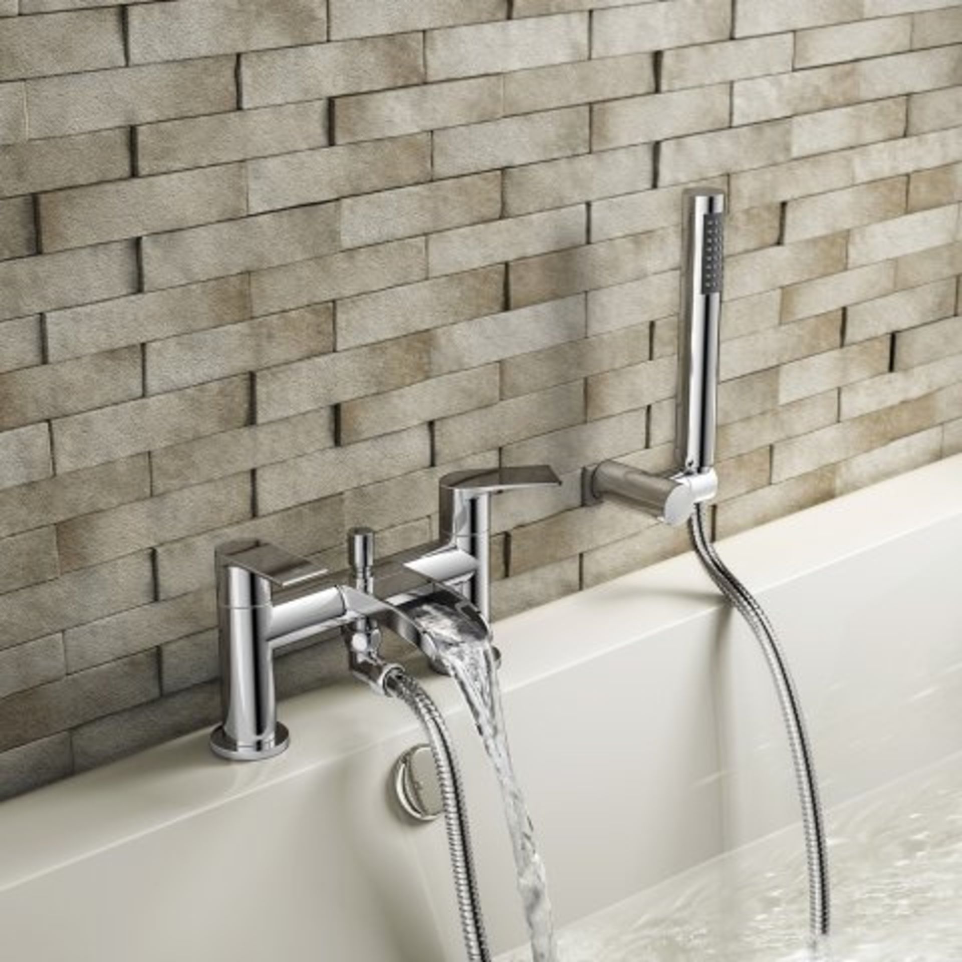 (AA270) Avis II Waterfall Bath Shower Mixer Tap with Hand Held Shower Head Presenting a contemporary - Image 3 of 3