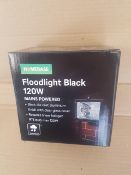 Pallet to contain 516 x Brand New 120w Black Diecast Aluminium Weatherproof Floodlights. Brand