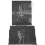 Vintage Retro 2 x Original Photography Glass Plate Pelsall Gas Lamplighter 1963 Measures 10cm x 12cm