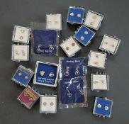 Parcel of Vintage Retro Sterling Silver & 9ct Gold Ear Rings