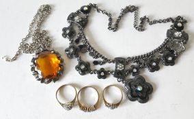 Parcel Vintage Retro Jewelelry Yellow Metal Rings & Necklaces NO RESERVE