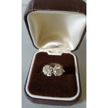 Fine Jewellery 18ct Gold & Platinum Diamond Wish Bone Ring Each Diamond .5ct Size 'L'
