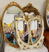 Vintage Retro 4 x Assorted Wall Mirrors NO RESERVE