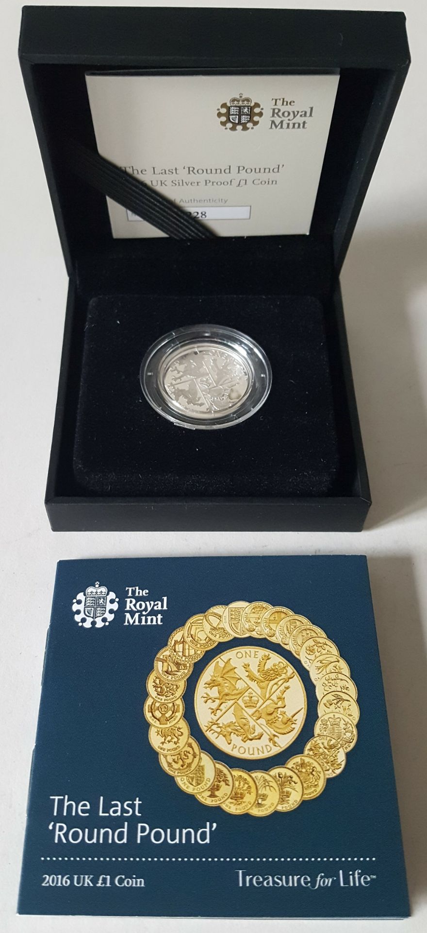 Limited Edition Collectable Coin Silver proof Royal Mint 'The Last Round Pound' - Image 2 of 5