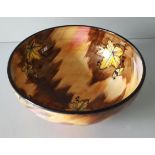 Vintage Retro H & K Tunstall Pottery Bowl Autumn Tints Hand Painted Early 20th Century