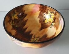 Vintage Retro H & K Tunstall Pottery Bowl Autumn Tints Hand Painted Early 20th Century